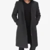 Men’s Hooded Gray Wool Overcoat | Long Length Warm Winter Coat