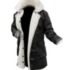 Men's Black Bane Sherpa Leather Coat - Swedish Winter Coat