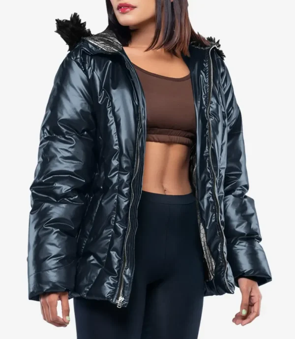 Lexie Women’s Duck Down Navy Blue Puffer Jacket - 700 Fill Insulation