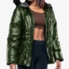 Lexie Women’s Duck Down Green Puffer Jacket - 700 Fill Insulation