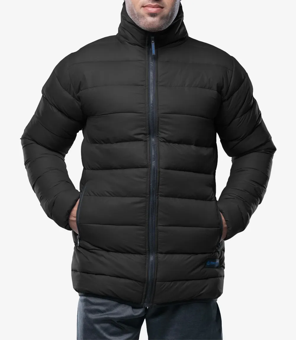Vicente Mens Premium Black Puffer Jacket Vicente Mens Premium Black Puffer Jacket