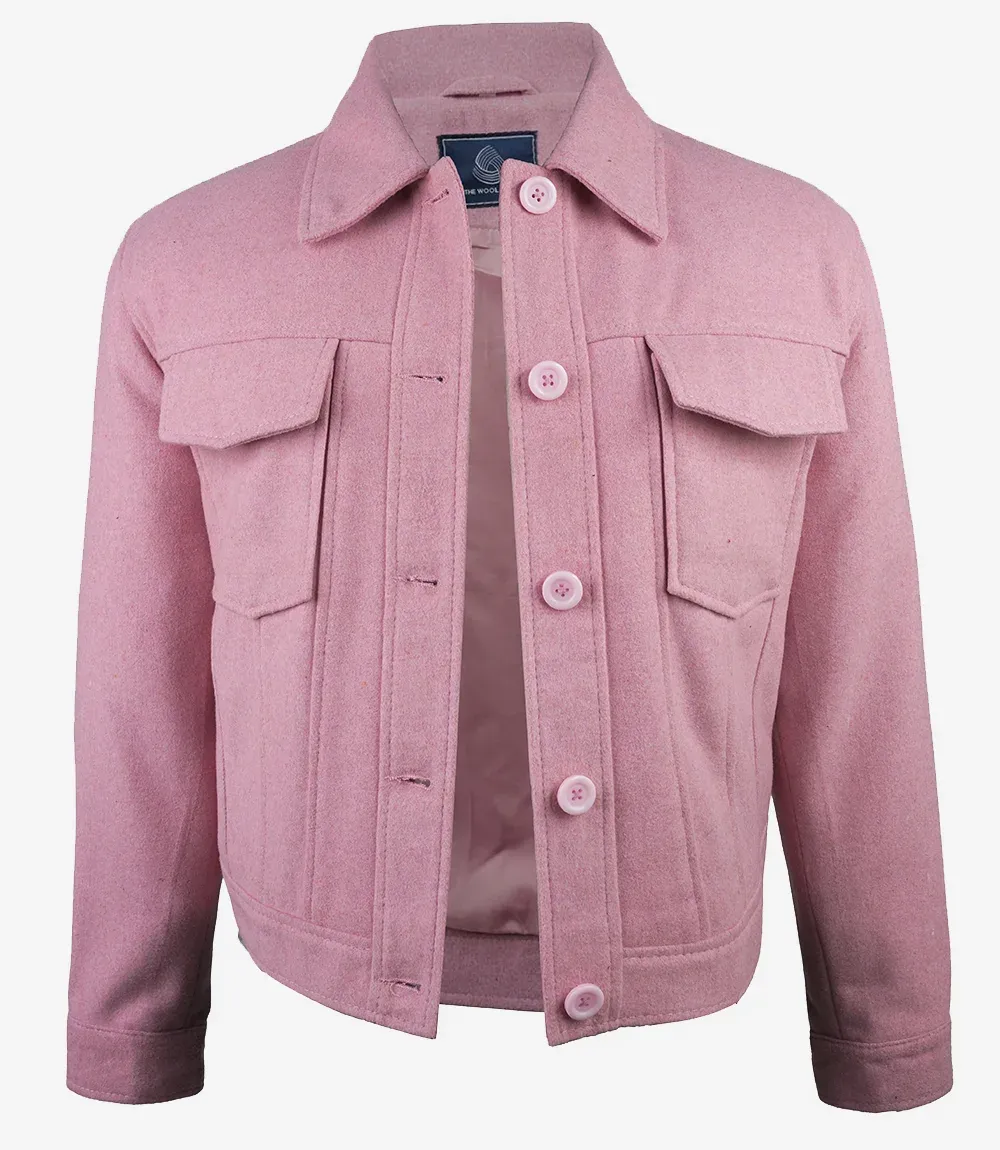 imgi_12_Elegant_womens_pink_wool_outerwear__40509_zoom Women’s Classic Pink Wool Button-Up Jacket - Trucker Style