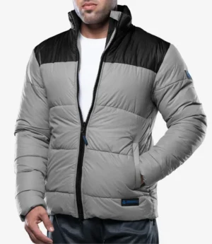 Henry Grey and Black Lightweight Puffer Jacket for Men - Winter Down Jacket