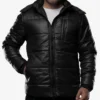 Salvador Men’s Black Puffer Jacket – Hooded | Down Insulated