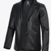 Mens Black Leather Blazer Jacket