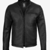 Mens Black Biker Style Cowhide Leather Jacket