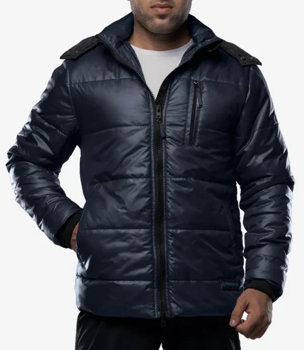 Salvador Men's Navy Blue Hooded Puffer Jacket – Winter Down Jacket