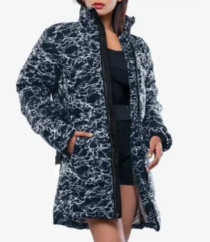 Dalia Women’s Duck Down Blue Puffer Coat - 700 fill insulation