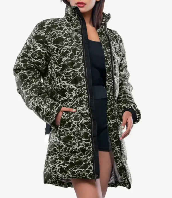 Dalia Women’s Duck Down Green Puffer Coat - 700 Fill Insulation