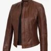 Acerra Women's Slim Fit Biker Style Leather Jacket