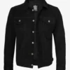 Mens Classic Black Suede Trucker Jacket
