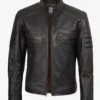 Mens Real Leather Distressed Brown Biker Style Jacket