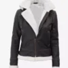 Women's Mary B3 Hooded Dark Brown Shearling Leather Jacket