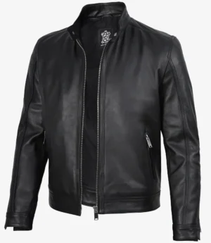 GRANDEUR EDITION: Men's Premium Black Biker Style Leather Jacket