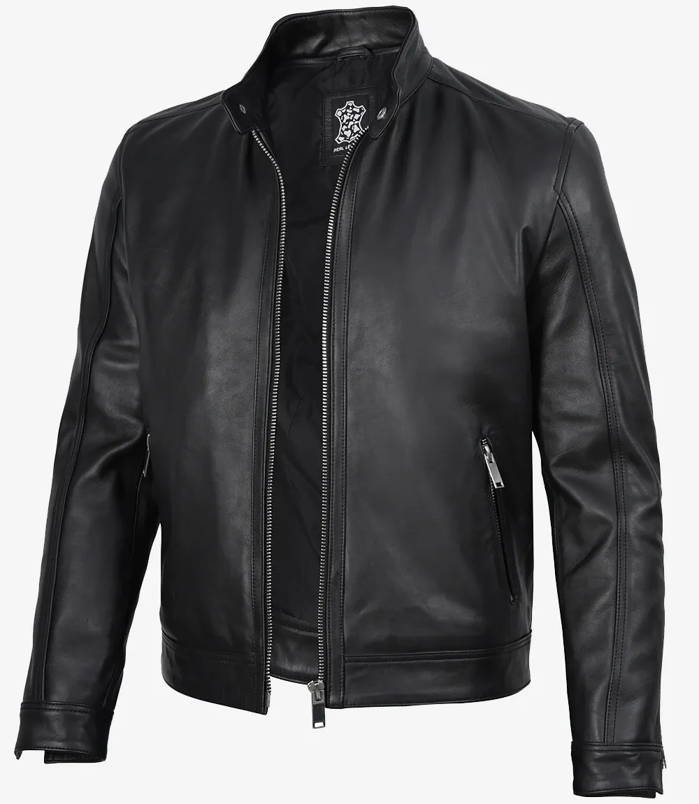 GRANDEUR EDITION: Men's Premium Black Biker Style Leather Jacket GRANDEUR EDITION: Men's Premium Black Biker Style Leather Jacket