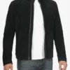 Men's Classic Black Suede Biker Style Jacket
