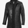 Bristol Mens Black Lambskin Leather Car Coat