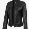 Women's Classic Black Leather Biker Style Jacket