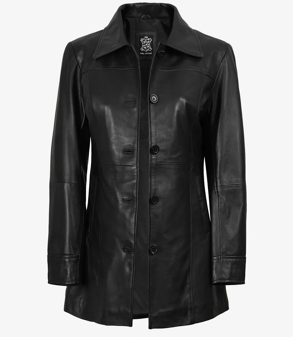 imgi_15_women_black_leather_coat__13012_zoom Womens Black 3/4 Length Button Down Leather Coat