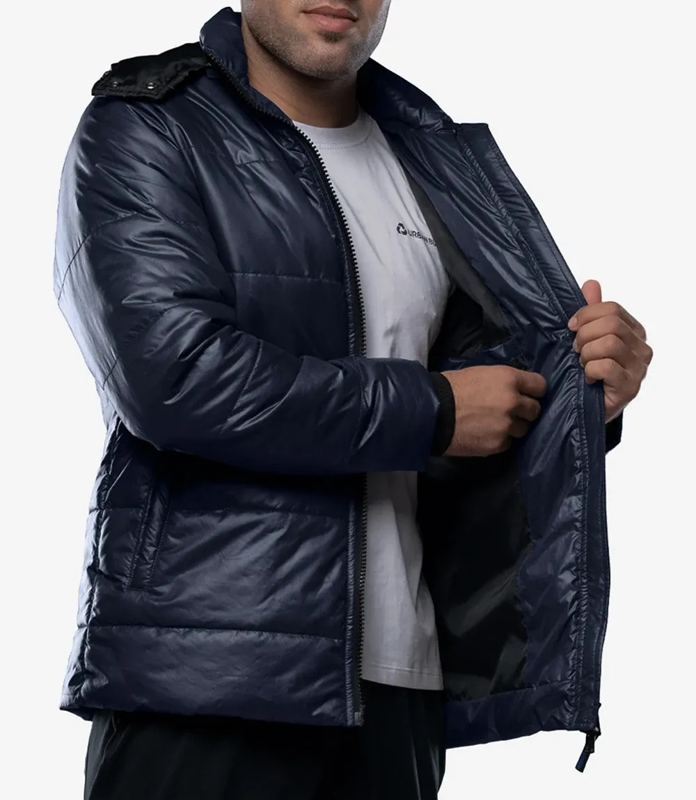 Salvador Men's Navy Blue Hooded Puffer Jacket – Winter Down Jacket Salvador Men's Navy Blue Hooded Puffer Jacket – Winter Down Jacket