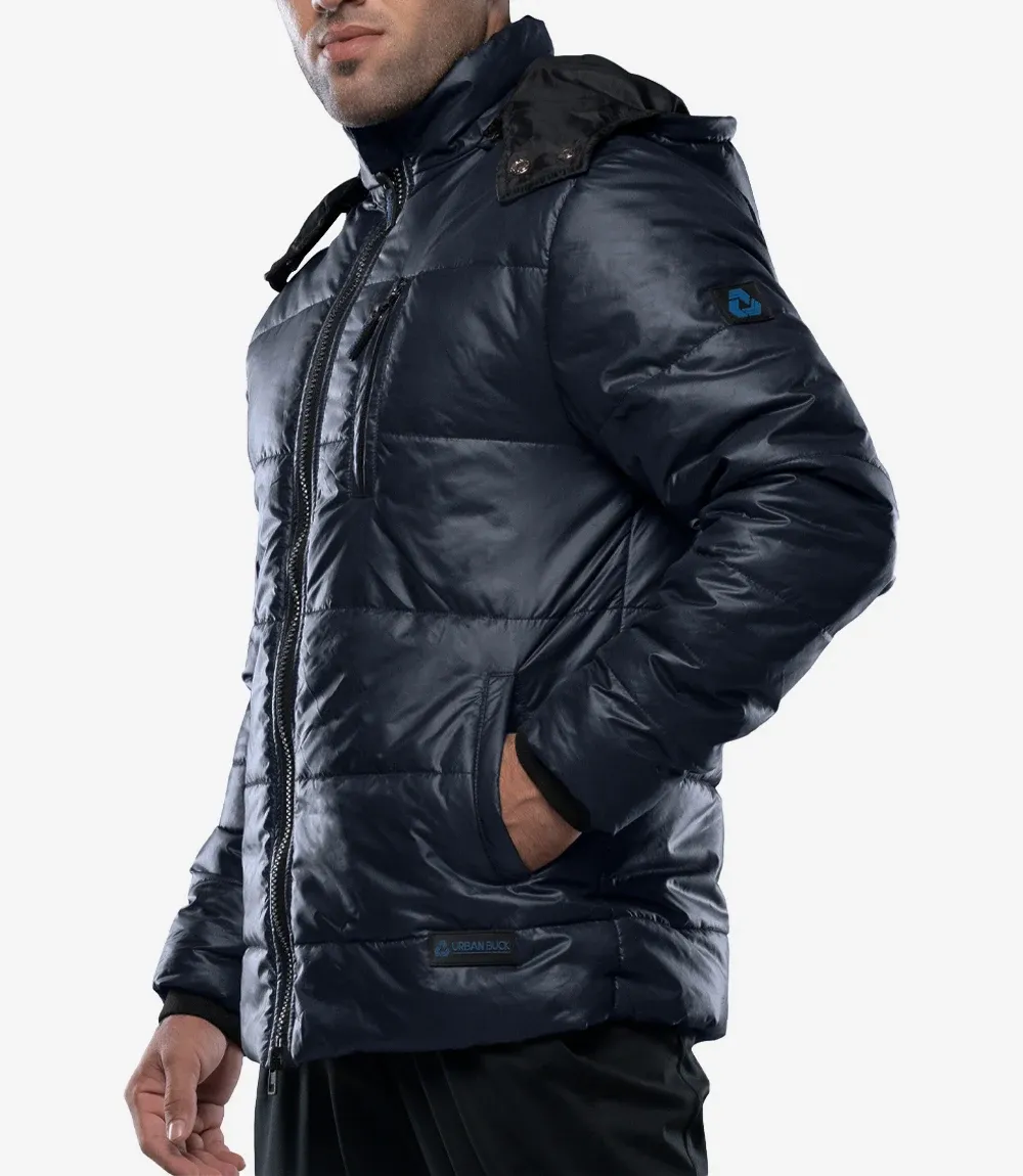 Salvador Men's Navy Blue Hooded Puffer Jacket – Winter Down Jacket Salvador Men's Navy Blue Hooded Puffer Jacket – Winter Down Jacket