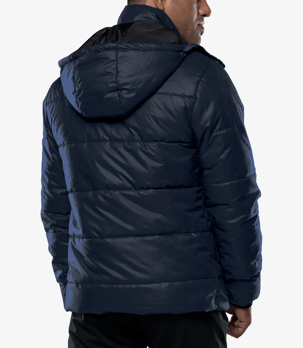 Salvador Men's Navy Blue Hooded Puffer Jacket – Winter Down Jacket Salvador Men's Navy Blue Hooded Puffer Jacket – Winter Down Jacket