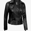 Women's Black Asymmetrical Biker Style Leather Jacket