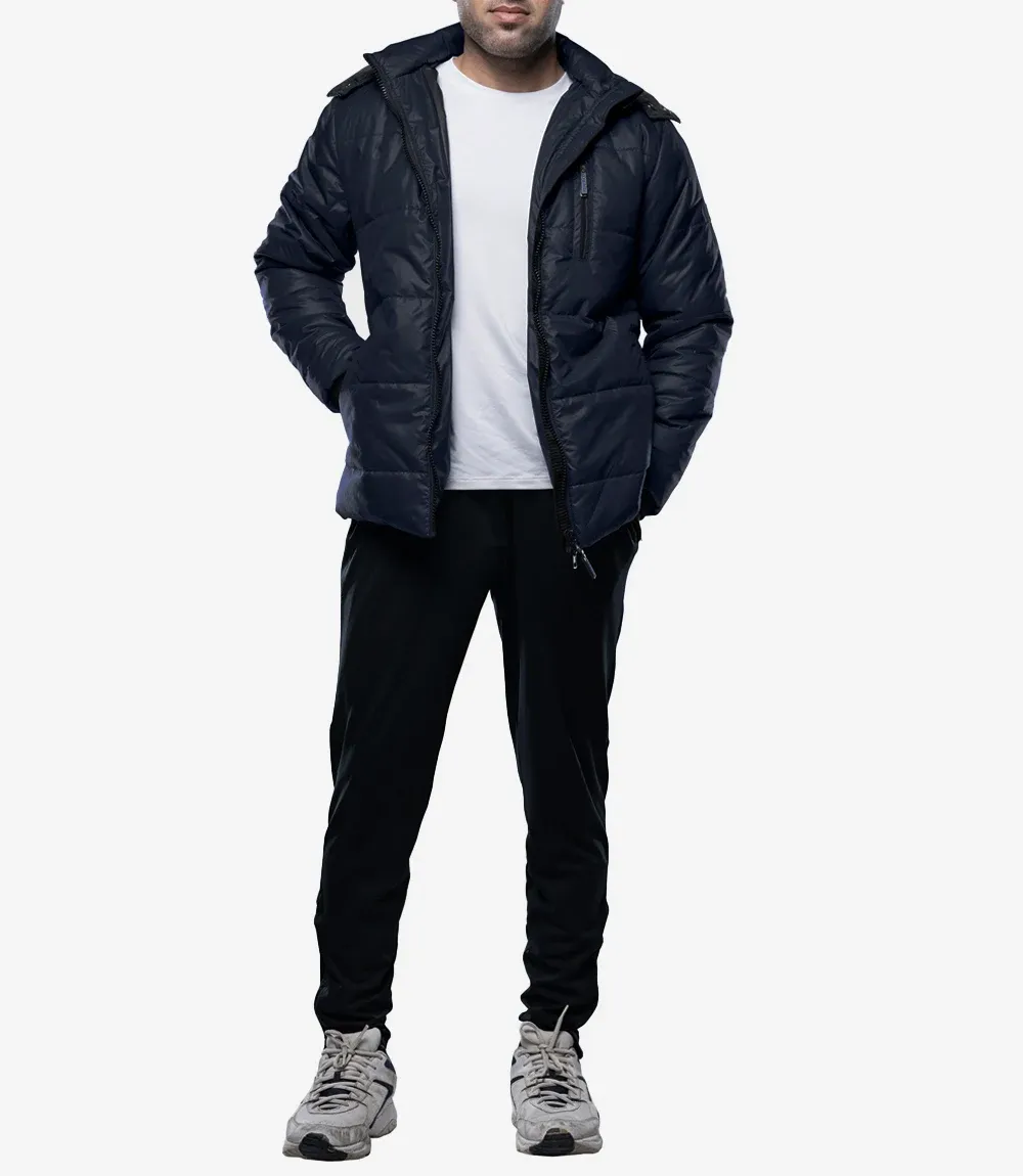 Salvador Men's Navy Blue Hooded Puffer Jacket – Winter Down Jacket Salvador Men's Navy Blue Hooded Puffer Jacket – Winter Down Jacket