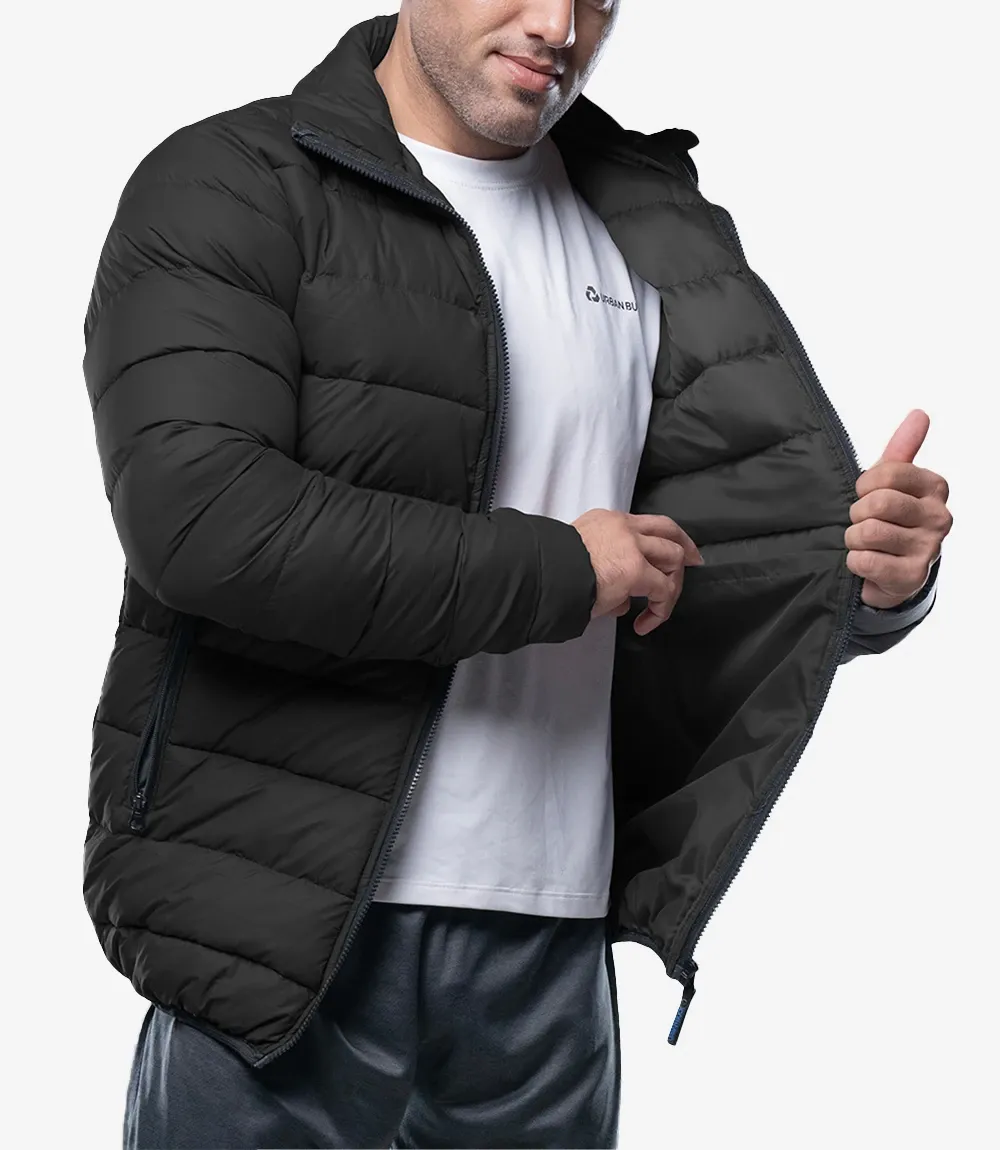 Vicente Mens Premium Black Puffer Jacket Vicente Mens Premium Black Puffer Jacket