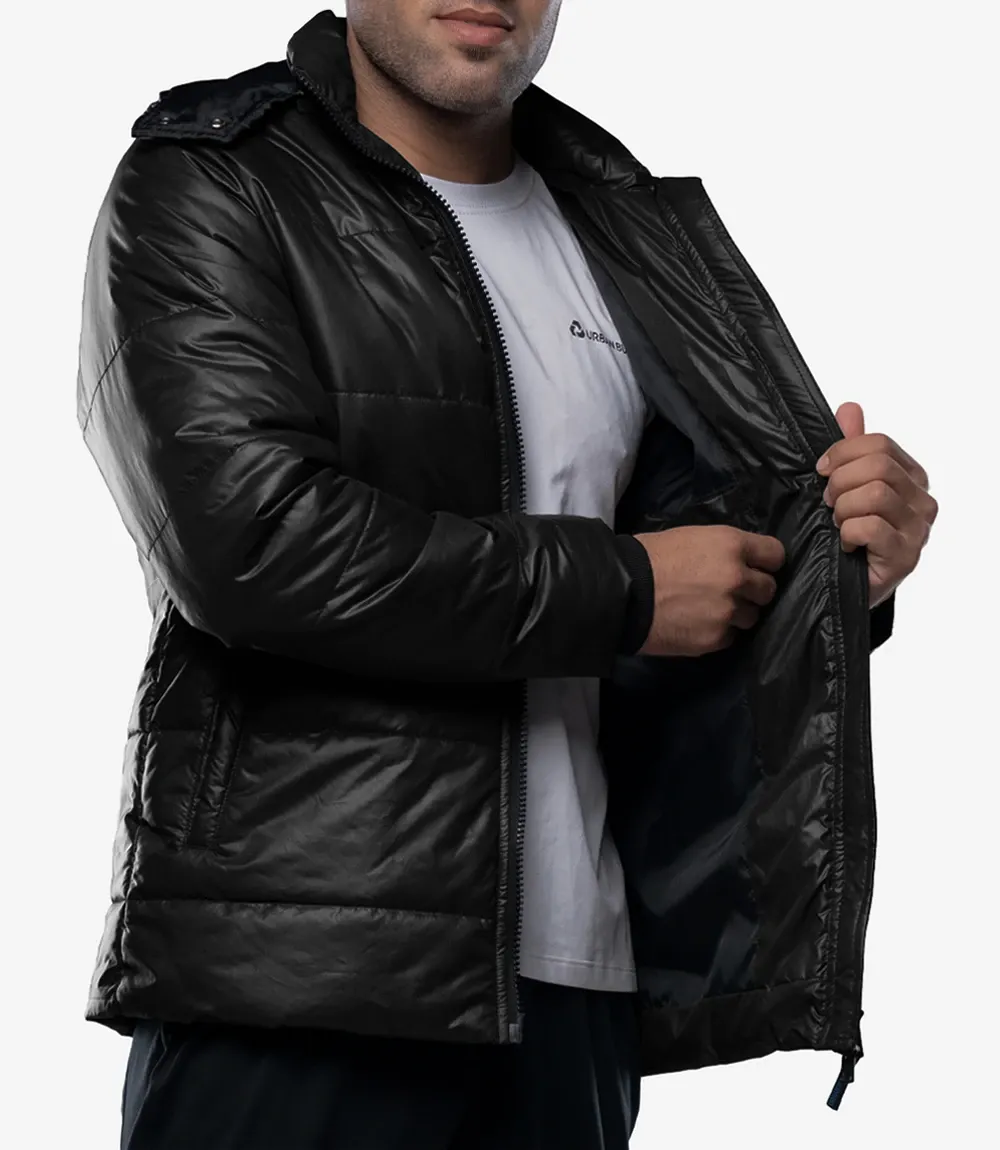 Salvador Men’s Black Puffer Jacket – Hooded | Down Insulated Salvador Men’s Black Puffer Jacket – Hooded | Down Insulated