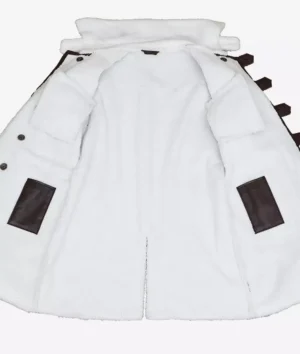 Men's Brown Bane Sherpa Leather Coat - Swedish Winter Coat