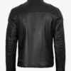 Men's Black Lambskin Leather Biker Style Jacket