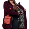Reid Women’s Maroon & Rust Puffer Jacket With Hood