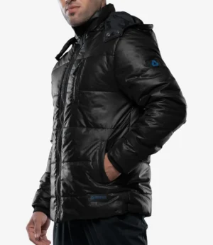 Salvador Men’s Black Puffer Jacket – Hooded | Down Insulated