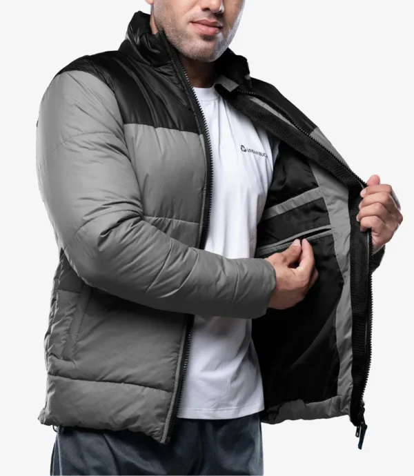 Henry Grey and Black Lightweight Puffer Jacket for Men - Winter Down Jacket