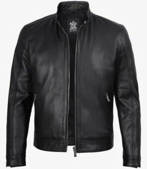 GRANDEUR EDITION: Men's Premium Black Biker Style Leather Jacket