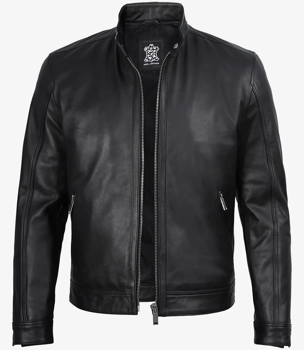 GRANDEUR EDITION: Men's Premium Black Biker Style Leather Jacket GRANDEUR EDITION: Men's Premium Black Biker Style Leather Jacket