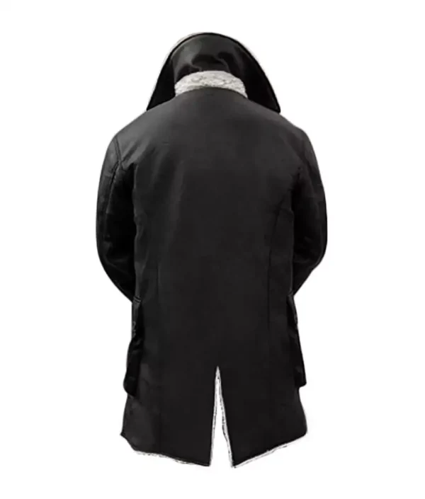Men's Black Bane Sherpa Leather Coat - Swedish Winter Coat