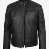 Men's Bickford Black Leather Jacket – Biker Style