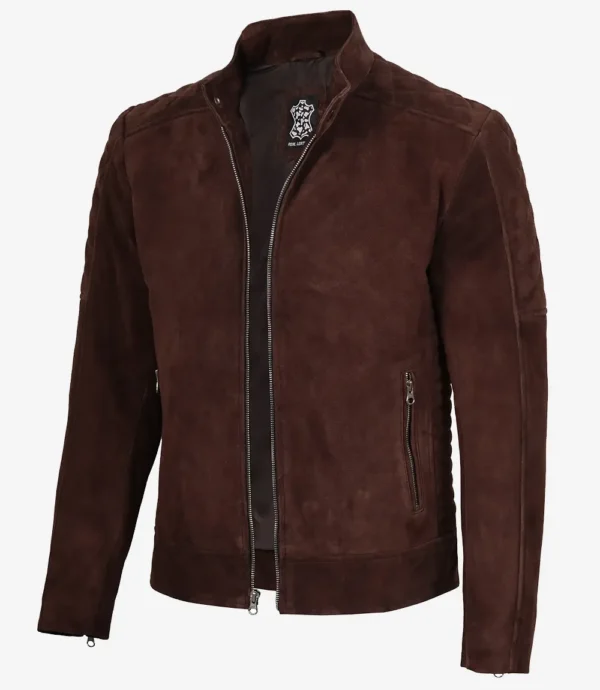 Men's Top Notch Dark Brown Suede Jacket