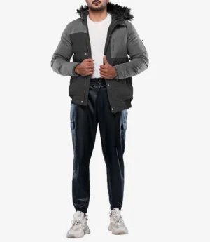 Walter Men’s Duck Down Dark Gray Puffer Jacket with Hood