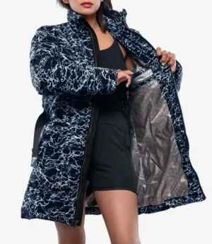 Dalia Women’s Duck Down Blue Puffer Coat - 700 fill insulation