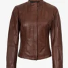 Acerra Women's Slim Fit Biker Style Leather Jacket