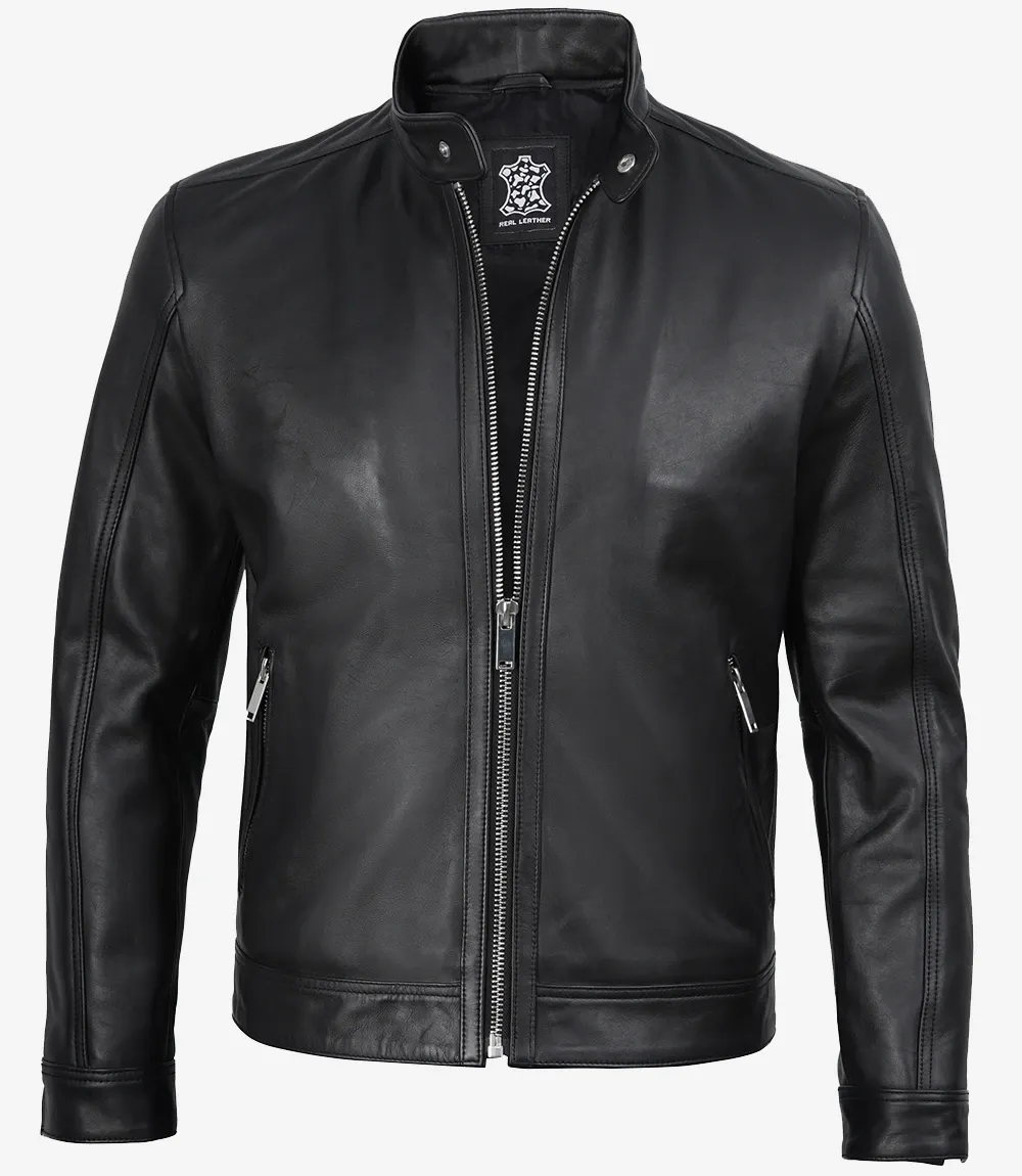 GRANDEUR EDITION: Men's Premium Black Biker Style Leather Jacket GRANDEUR EDITION: Men's Premium Black Biker Style Leather Jacket