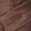 Women's Asymmetrical Cognac Leather Biker Style Jacket
