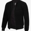 Men's Premium Black Suede Bomber Jacket