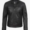Men's Bickford Black Leather Jacket – Biker Style