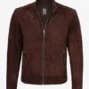 Men's Top Notch Dark Brown Suede Jacket