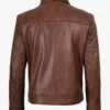 Mens Classic Cognac Harrington Leather Jacket