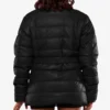 Robin Womens Vegan Leather Duck Down Black Puffer Jacket